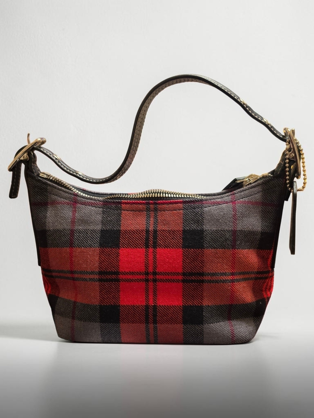 Coach Y2K Vintage Hamptons Tartan Plaid Wool Demi Bag - Picture 2 of 6